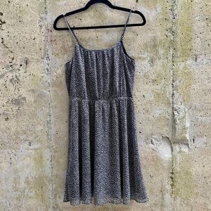 Loft Chiffon Spaghetti Strap Dress, Navy, XS